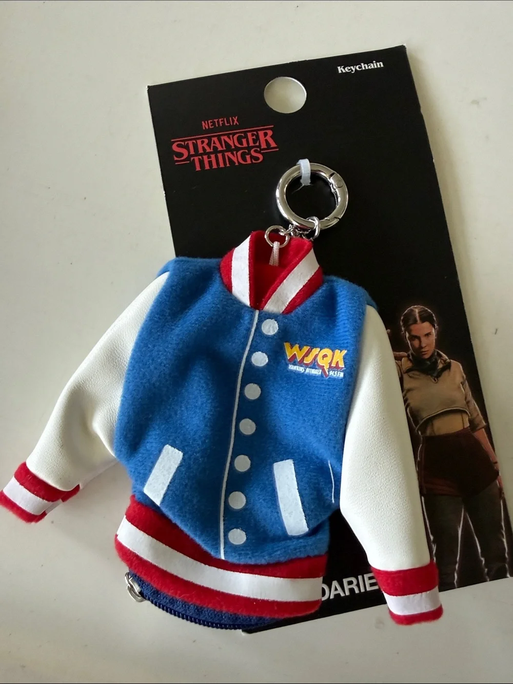 Netflix Stranger Things WSQK Hawkins Hitmaker Varsity Jacket Keychain - NEW